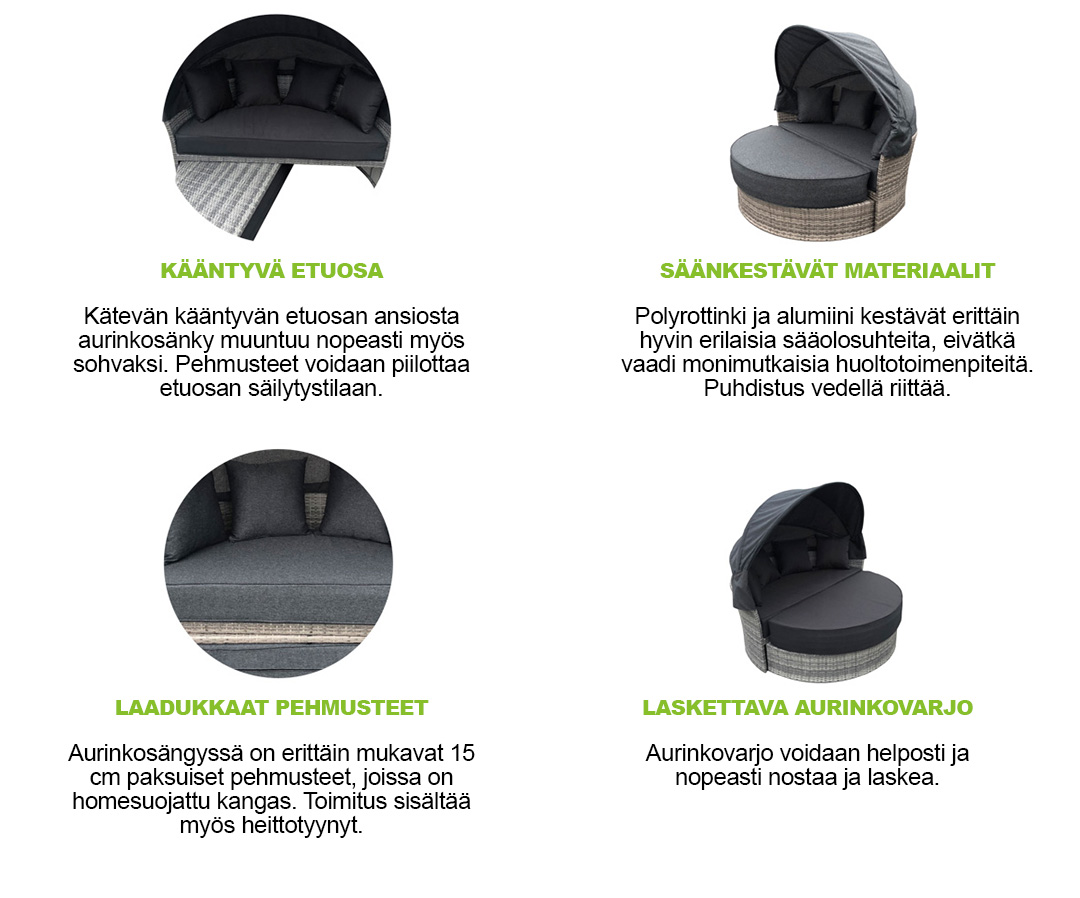 polyrottinki aurinkovuode